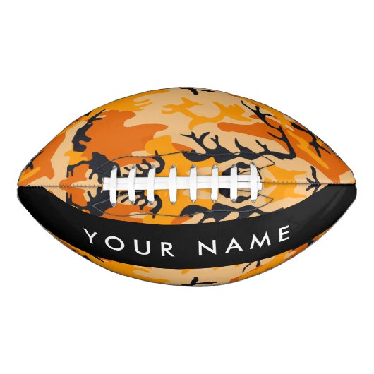 Orange Camouflage Ihr Name personalisieren Football (Vorderseite)