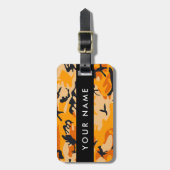 Orange Camouflage Ihr Name personalisieren Gepäckanhänger (Vorderseite vertikal)