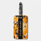 Orange Camouflage Ihr Name personalisieren Gepäckanhänger (Rückseite vertikal)