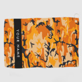 Orange Camouflage Ihr Name personalisieren Golfhandtuch (Horizontal)