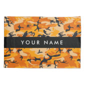 Orange Camouflage Ihr Name personalisieren Kissenbezug (Rückseite)
