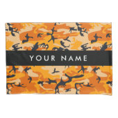 Orange Camouflage Ihr Name personalisieren Kissenbezug (Vorderseite)