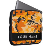 Orange Camouflage Ihr Name personalisieren Laptopschutzhülle (Vorne Rechts)