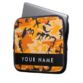 Orange Camouflage Ihr Name personalisieren Laptopschutzhülle (Vorderseite Links)