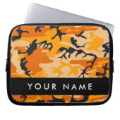 Orange Camouflage Ihr Name personalisieren Laptopschutzhülle (Vorderseite)
