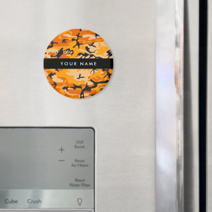 Orange Camouflage Ihr Name personalisieren Magnet