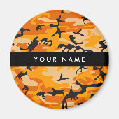 Orange Camouflage Ihr Name personalisieren Magnet (Vorne)