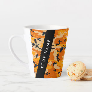 Orange Camouflage Ihr Name personalisieren Milchtasse
