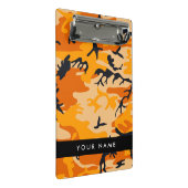 Orange Camouflage Ihr Name personalisieren Mini Klemmbrett (Schrägansicht)