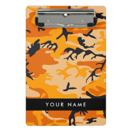 Orange Camouflage Ihr Name personalisieren Mini Klemmbrett