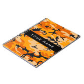 Orange Camouflage Ihr Name personalisieren Notizblock (Linke Seite)