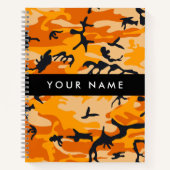 Orange Camouflage Ihr Name personalisieren Notizblock (Vorderseite)