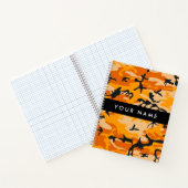 Orange Camouflage Ihr Name personalisieren Notizblock (Innenseite)