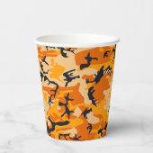 Orange Camouflage Ihr Name personalisieren Pappbecher (Rückseite)