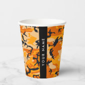 Orange Camouflage Ihr Name personalisieren Pappbecher (Vorderseite)
