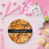 Orange Camouflage Ihr Name personalisieren Pappteller (Party)