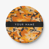 Orange Camouflage Ihr Name personalisieren Pappteller (Vorderseite)