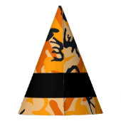 Orange Camouflage Ihr Name personalisieren Partyhütchen (Rückseite)