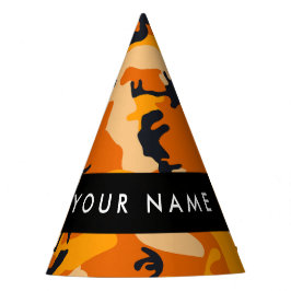 Orange Camouflage Ihr Name personalisieren Partyhütchen