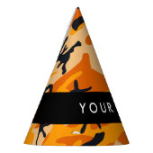 Orange Camouflage Ihr Name personalisieren Partyhütchen (Links)