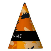 Orange Camouflage Ihr Name personalisieren Partyhütchen (Rechts)