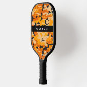 Orange Camouflage Ihr Name personalisieren Pickleball Schläger (Links)