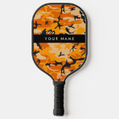 Orange Camouflage Ihr Name personalisieren Pickleball Schläger (Rückseite)