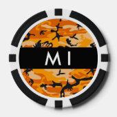 Orange Camouflage Ihr Name personalisieren Pokerchips (Vorderseite)