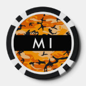 Orange Camouflage Ihr Name personalisieren Pokerchips (Rückseite)