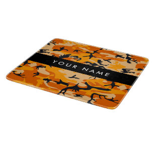 Orange Camouflage Ihr Name personalisieren Schneidebrett