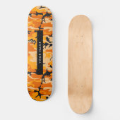 Orange Camouflage Ihr Name personalisieren Skateboard (Vorderseite)