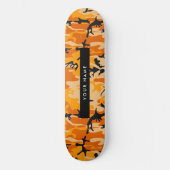 Orange Camouflage Ihr Name personalisieren Skateboard (Vorderseite)