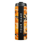 Orange Camouflage Ihr Name personalisieren Thermosbecher (Vorderseite)
