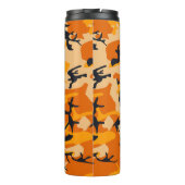 Orange Camouflage Ihr Name personalisieren Thermosbecher (Rückseite)