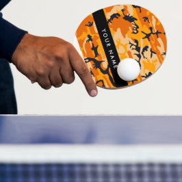 Orange Camouflage Ihr Name personalisieren Tischtennis Schläger