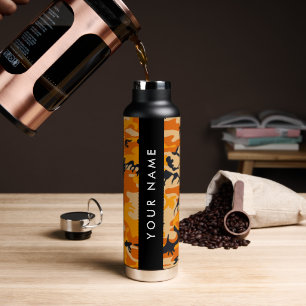 Orange Camouflage Ihr Name personalisieren Trinkflasche