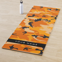 Orange Camouflage Ihr Name personalisieren Yogamatte