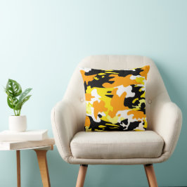 Orange Camouflage Kissen