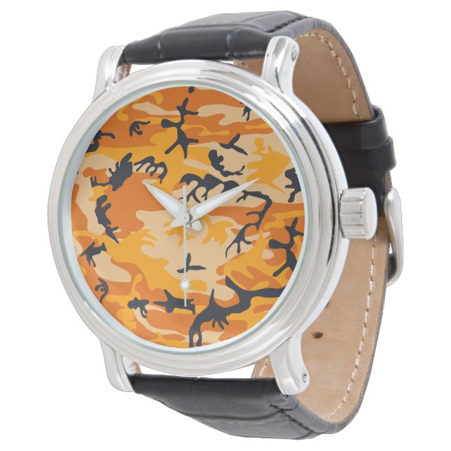 Orange Camouflage, Militär, Armee Armbanduhr (Schrägansicht)
