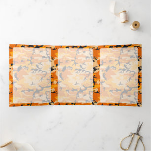 Orange Camouflage, Militär, Armee Dreifach Gefaltete Karte