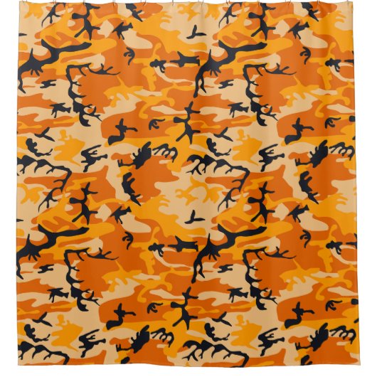 Orange Camouflage, Militär, Armee Duschvorhang (Vorderseite)
