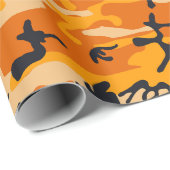 Orange Camouflage, Militär, Armee Geschenkpapier (Rolleneckpunkt)