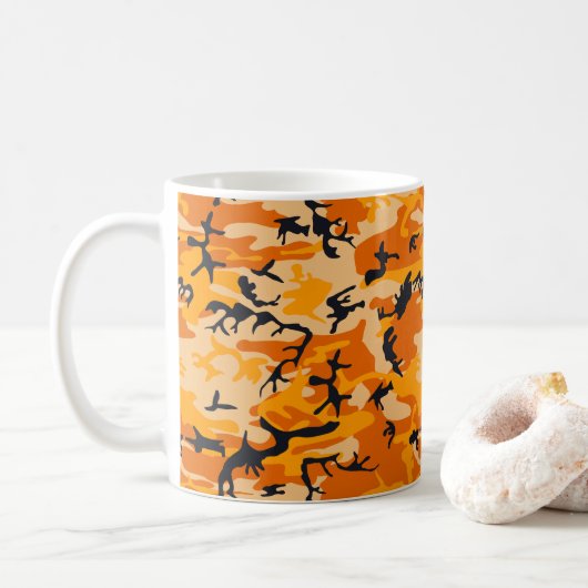 Orange Camouflage, Militär, Armee Kaffeetasse (Mit Donut)