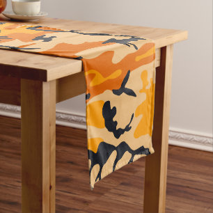 Orange Camouflage, Militär, Armee Kurzer Tischläufer