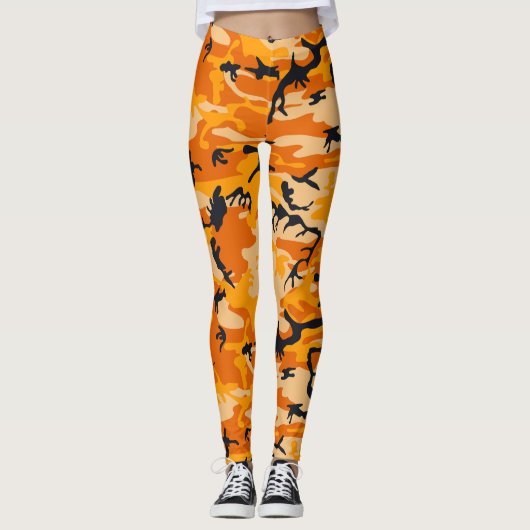 Orange Camouflage, Militär, Armee Leggings (Vorderseite)