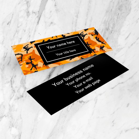 Orange Camouflage, Militär, Armee Mini Visitenkarte
