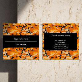 Orange Camouflage, Militär, Armee Quadratische Visitenkarte