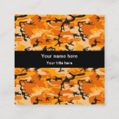 Orange Camouflage, Militär, Armee Quadratische Visitenkarte (Rückseite)