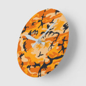 Orange Camouflage, Militär, Armee Runde Wanduhr (Winkel)