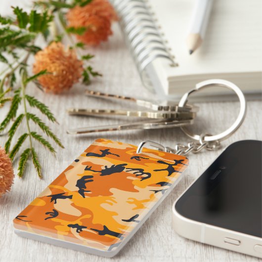 Orange Camouflage, Militär, Armee Schlüsselanhänger (Vorderseite rechts)